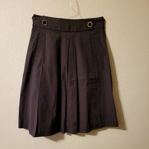 Tory Burch Brown Pleated A-Line Skirt. NWOT.